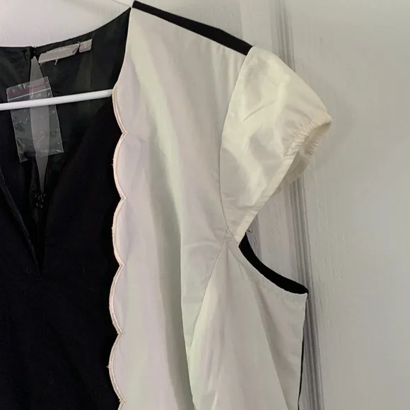 Eshakti black and Creme Scalloped dress size 2X-22W fit and‎ flare midi - Picture 2 of 11